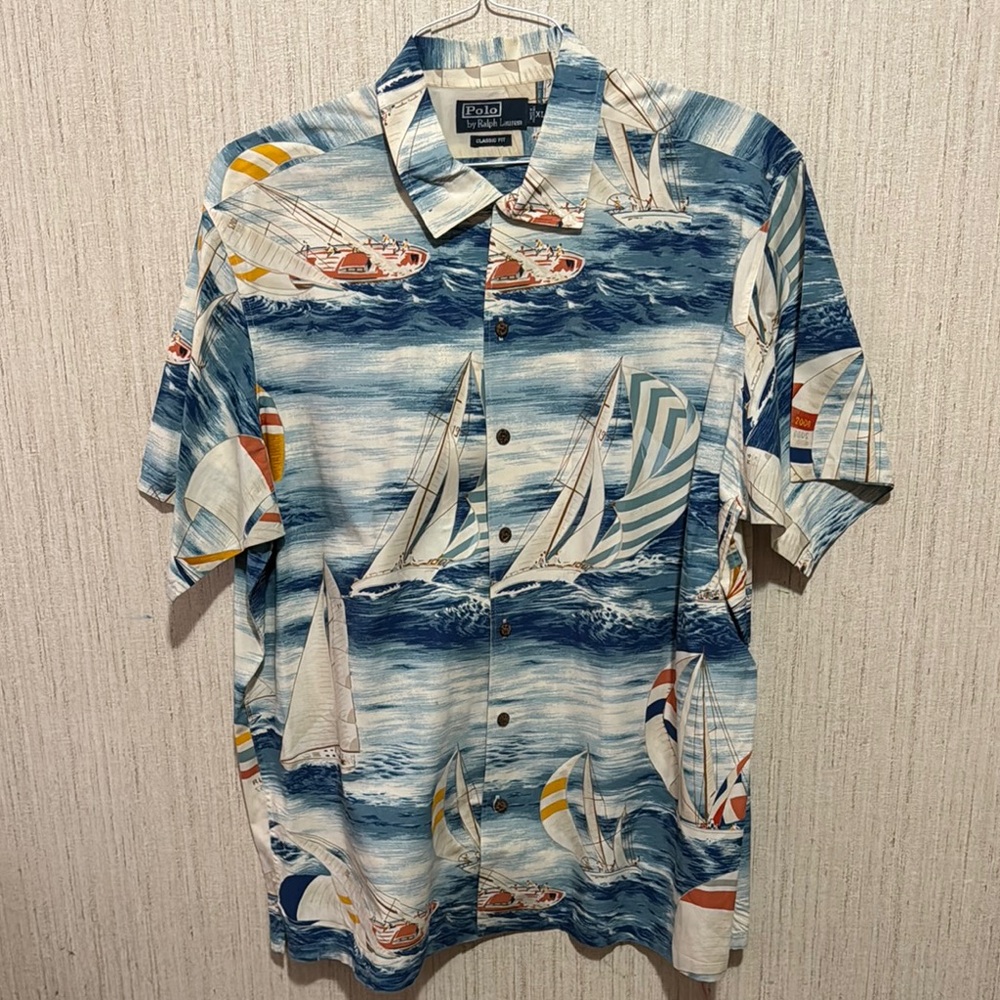 Vintage men’s Polo Ralph Lauren sailing sail boat button up shirt